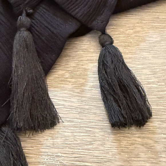 Kona Sol Black Swim Cover-Up palm leaf sheer maxi length - Picture 11 of 11